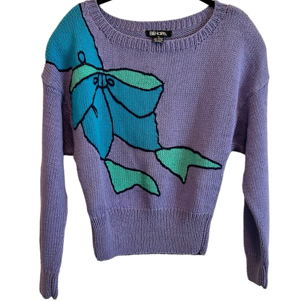 Vintage Bill Haire 80s Bow Sweater Size Medium